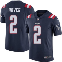 New England Patriots 2 Brian Hoyer Navy Blue Stitched NFL Limited Rush Jersey