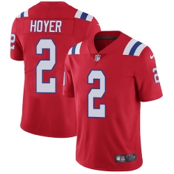 New England Patriots 2 Brian Hoyer Red Alternate Stitched NFL Vapor Untouchable Limited Jersey