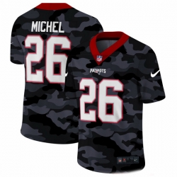New England Patriots 26 Sony Michel 2020 Black CAMO Vapor Untouchable Limited Stitched NFL Jersey