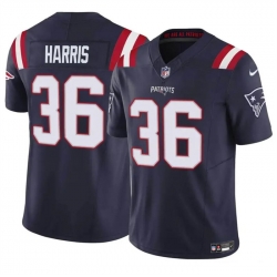 New England Patriots 36 Kevin Harris Navy 2023 F U S E Vapor Limited Stitched Football Jersey