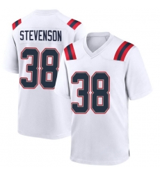 New England Patriots 38 Rhamondre Stevenson White Vapor Limited Jersey