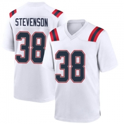 New England Patriots 38 Rhamondre Stevenson White Vapor Limited Jersey
