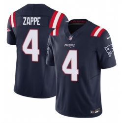 New England Patriots 4 Bailey Zappe Navy 2023 F U S E Vapor Limited Stitched Football Jersey