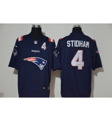 New England Patriots 4 Jarrett Stidham Navy Team Big Logo Number Vapor Untouchable Limited Jersey