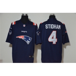 New England Patriots 4 Jarrett Stidham Navy Team Big Logo Vapor Untouchable Limited Jersey