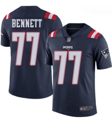 New England Patriots 77 Michael Bennett Navy Blue Stitched Football Limited Rush Jersey