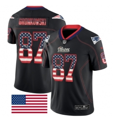 New England Patriots 87 Rob Gronkowski Black Stitched NFL Limited Rush USA Flag Jersey New England Patriots 87 Rob Gronkowski Black Stitched NFL Limited Rush USA Flag Jersey