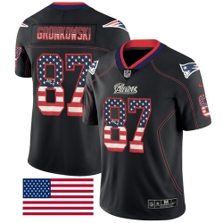 New England Patriots 87 Rob Gronkowski Black Stitched NFL Limited Rush USA Flag Jersey