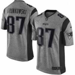 New England Patriots 87 Rob Gronkowski Limited Gray Gridiron NFL Jersey