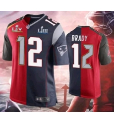 Tom Brady Buccaneers New England Patriots Splite 2021 Super Bowl Jersey