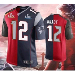 Tom Brady Buccaneers New England Patriots Splite 2021 Super Bowl Jersey