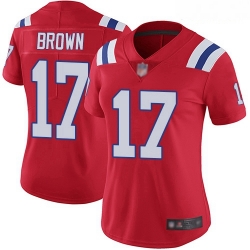 Women's New England Patriots #17 Antonio Brown Red Alternate Stitched Football Vapor Untouchable Limited Jersey