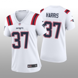 Women's New England Patriots #37 Damien Harris White Vapor Limited Jersey