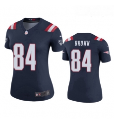 Women's New England Patriots 84 Antonio Brown Navy Blue Rush Jersey