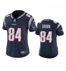 Women's New England Patriots 84 Antonio Brown Navy Blue Vapor Limited Jersey