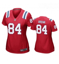 Women's New England Patriots 84 Antonio Brown Red Game Jersey