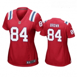 Women's New England Patriots 84 Antonio Brown Red Game Jersey