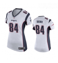 Women's New England Patriots 84 Antonio Brown White Limited Jersey