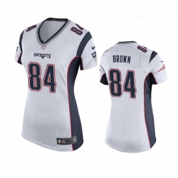 Women's New England Patriots 84 Antonio Brown White Limited Jersey