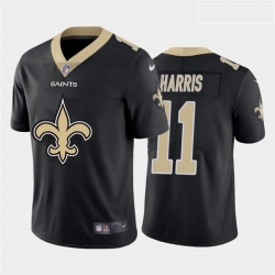 New Orleans Saints 11 Deonte Harris Black Team Big Logo Vapor Untouchable Limited Jersey