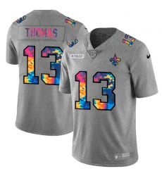 New Orleans Saints 13 Michael Thomas Multi Color Greyheather 2020 NFL Crucial Catch NFL jersey