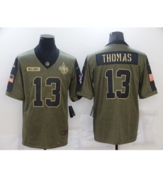 New Orleans Saints 13 Michael Thomas Olive 2021 Salute To Service Limited Player Jersey New Orleans Saints 13 Michael Thomas Olive 2021 Salute To Service Limited Player Jersey