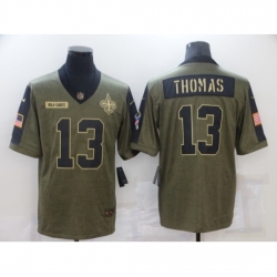 New Orleans Saints 13 Michael Thomas Olive 2021 Salute To Service Limited Player Jersey