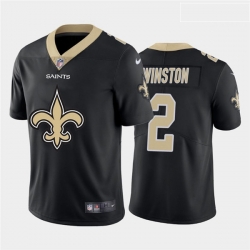New Orleans Saints 2 Jameis Winston Black Team Big Logo Vapor Untouchable Limited Jersey