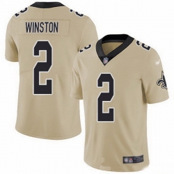 New Orleans Saints 2 Jameis Winston Gold Stitched NFL Limited Inverted Legend Jersey