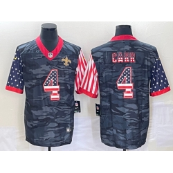 New Orleans Saints #4 Derek Carr USA Camo 2020 Salute To Service Stitched NFL Limited Jersey