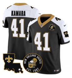 New Orleans Saints 41 Alvin Kamara Black F U S E EST 1967 Patch Vapor Stitched Jersey New Orleans Saints 41 Alvin Kamara Black F U S E EST 1967 Patch Vapor Stitched Jersey