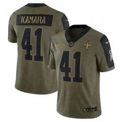 New Orleans Saints #41 Alvin Kamara Olive 2021 Salute To Service Limited Player Jersey