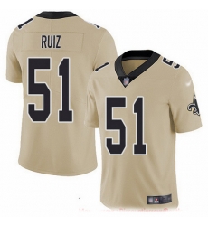 New Orleans Saints 51 Cesar Ruiz Gold Stitched NFL Limited Inverted Legend Jersey