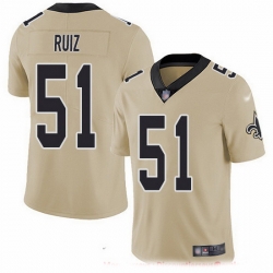 New Orleans Saints 51 Cesar Ruiz Gold Stitched NFL Limited Inverted Legend Jersey