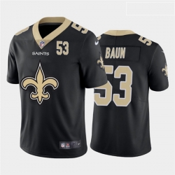 New Orleans Saints 53 Zack Baun Black Team Big Logo Number Vapor Untouchable Limited Jersey