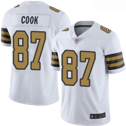 New Orleans Saints 87 Jared Cook White Stitched Football Limited Rush Jersey