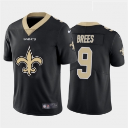 New Orleans Saints 9 Drew Brees Black Team Big Logo Vapor Untouchable Limited Jersey