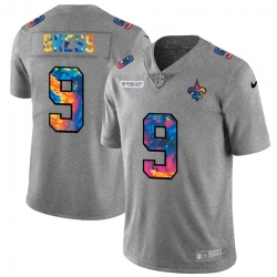 New Orleans Saints 9 Drew Brees Multi Color 2020 NFL Crucial Catch NFL jerseyGreyheather