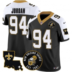New Orleans Saints 94 Cameron Jordan Black F U S E EST 1967 Patch Vapor Stitched Jersey