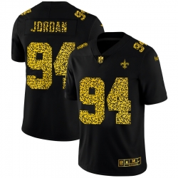 New Orleans Saints 94 Cameron Jordan Black Leopard Print Fashion Vapor Limited NFL jersey