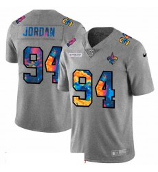 New Orleans Saints 94 Cameron Jordan Multi Color 2020 NFL Crucial Catch NFL jerseyGreyheather