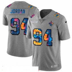New Orleans Saints 94 Cameron Jordan Multi Color 2020 NFL Crucial Catch NFL jerseyGreyheather