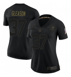 Women's New Orleans Saints 37 Steve Gleason Black 2020 Salute To Service Limited Jersey