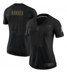 Women's New Orleans Saints 41 Alvin Kamara Black Salute To Service Limited Jersey