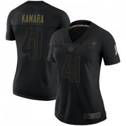 Women's New Orleans Saints 41 Alvin Kamara Black Salute To Service Limited Jersey