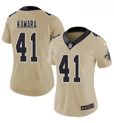 Women's New Orleans Saints #41 Alvin Kamara Gold Stitched Football Limited Inverted Legend Jersey