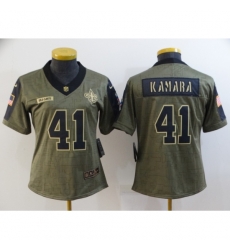 Women's New Orleans Saints #41 Alvin Kamara Olive 2021 Salute To Service Limited Player Jersey