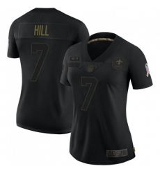 Women's New Orleans Saints 7 Taysom Hill Black Salute To Service Limited Jersey