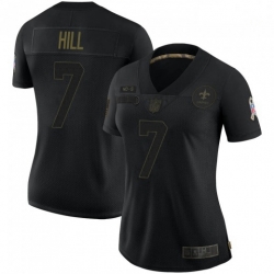 Women's New Orleans Saints 7 Taysom Hill Black Salute To Service Limited Jersey