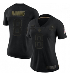 Women's New Orleans Saints 8 Archie Manning Black Salute To Service Limited Jersey
